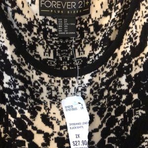 Black and white knee length dress